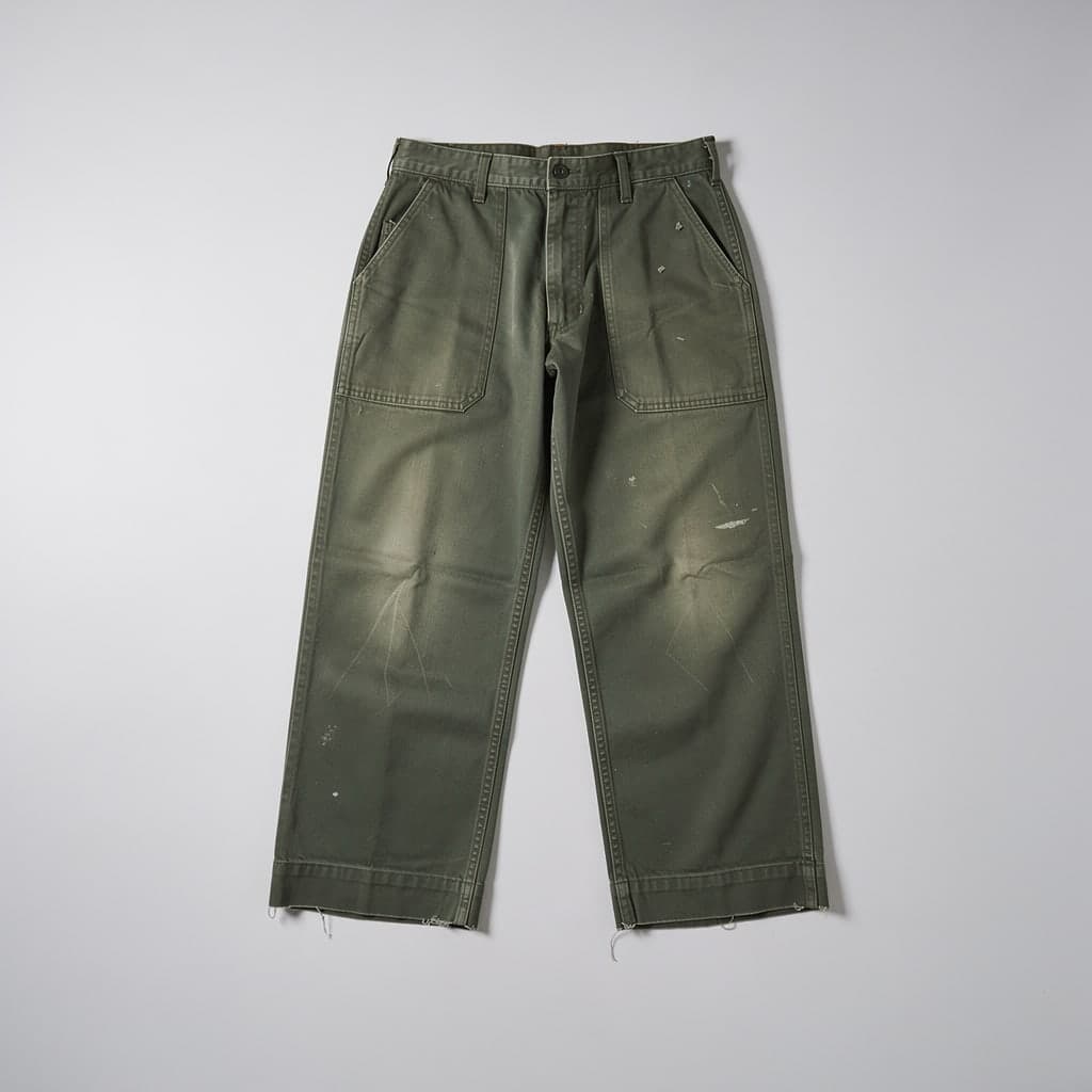 Olive Fatigue Trousers - View 1